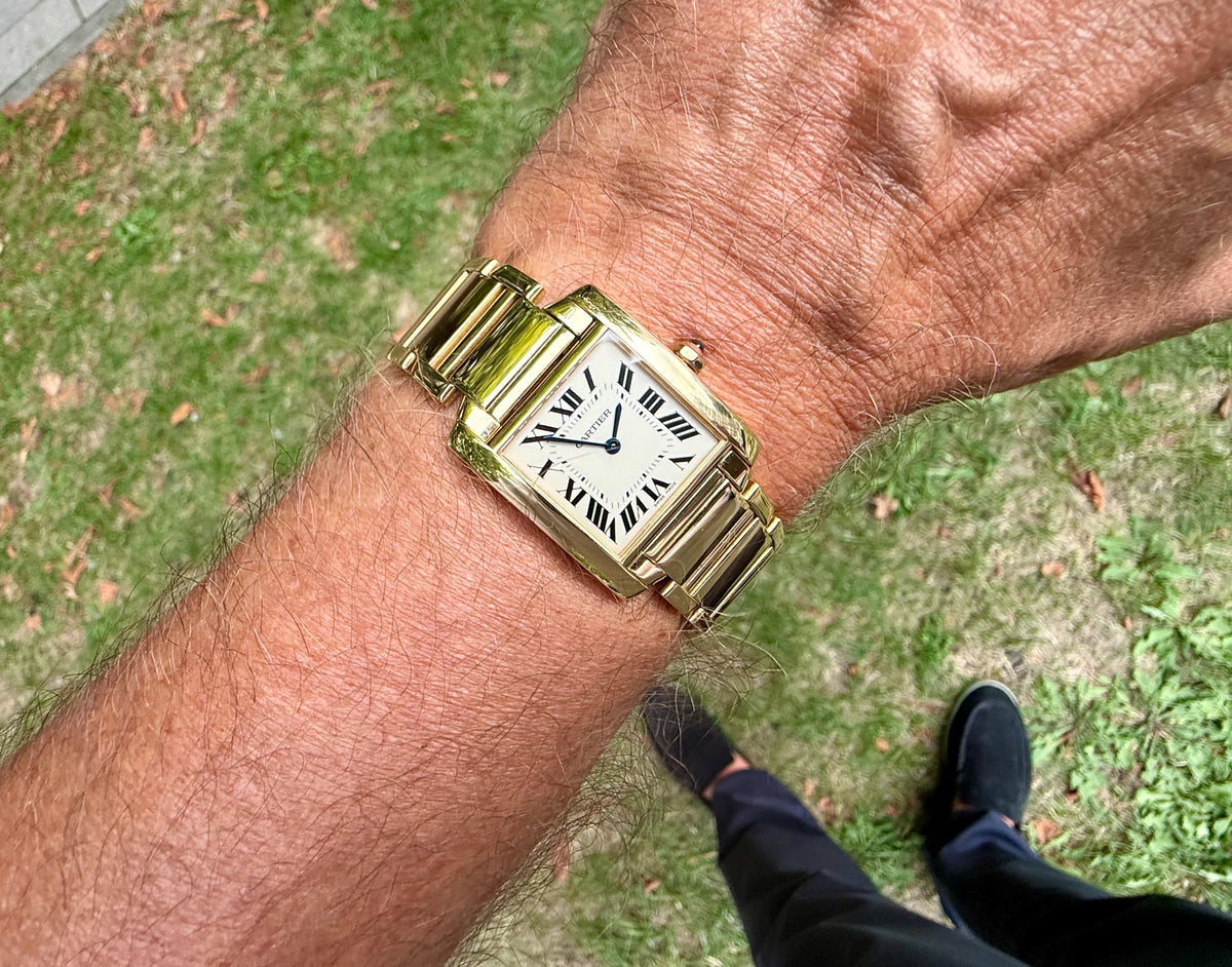 Cartier Tank Francais 1821 Gold 1 .mp4 am Arm 1