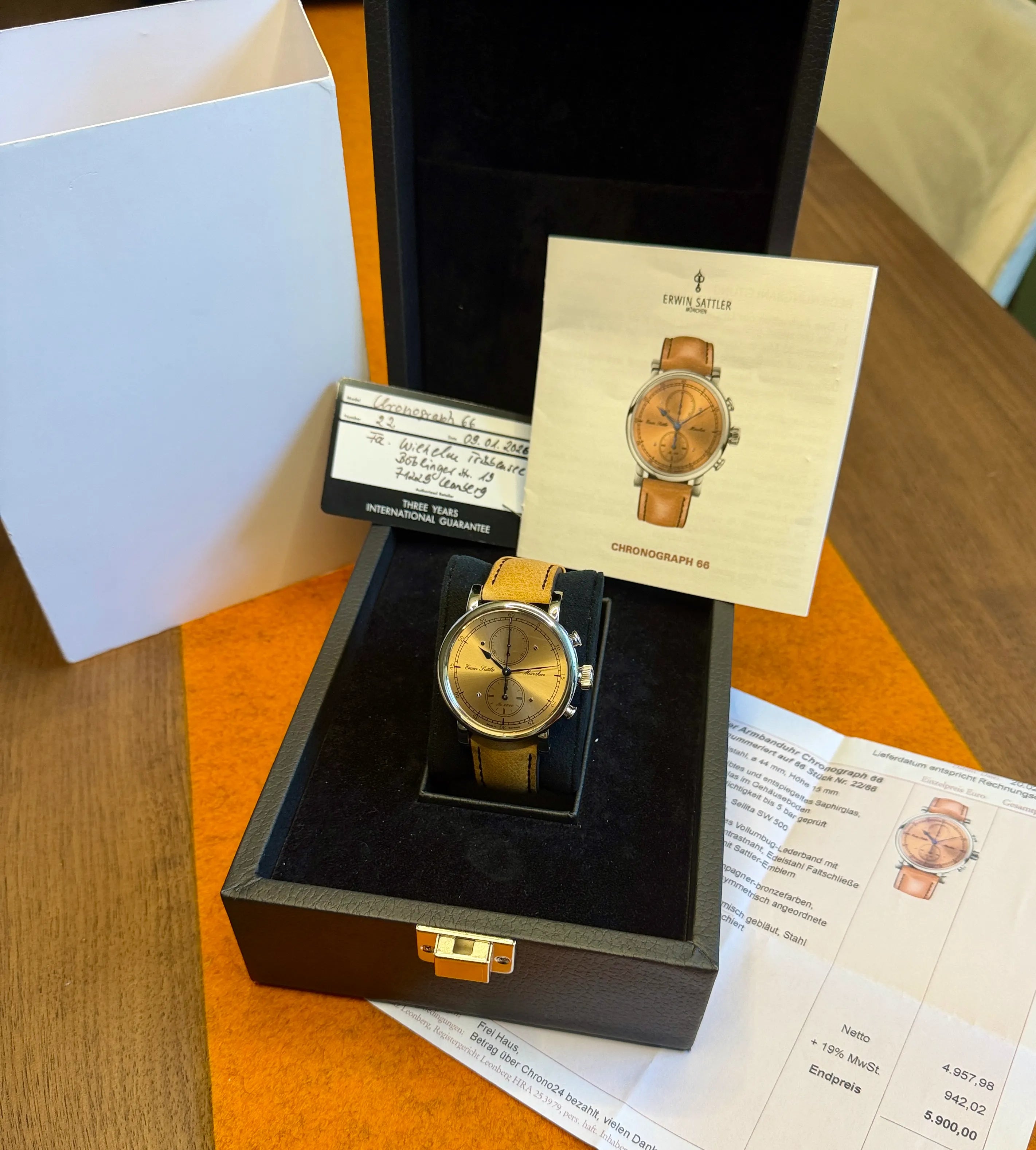 Erwin Sattler Chronograph 66 lim.mit Papieren