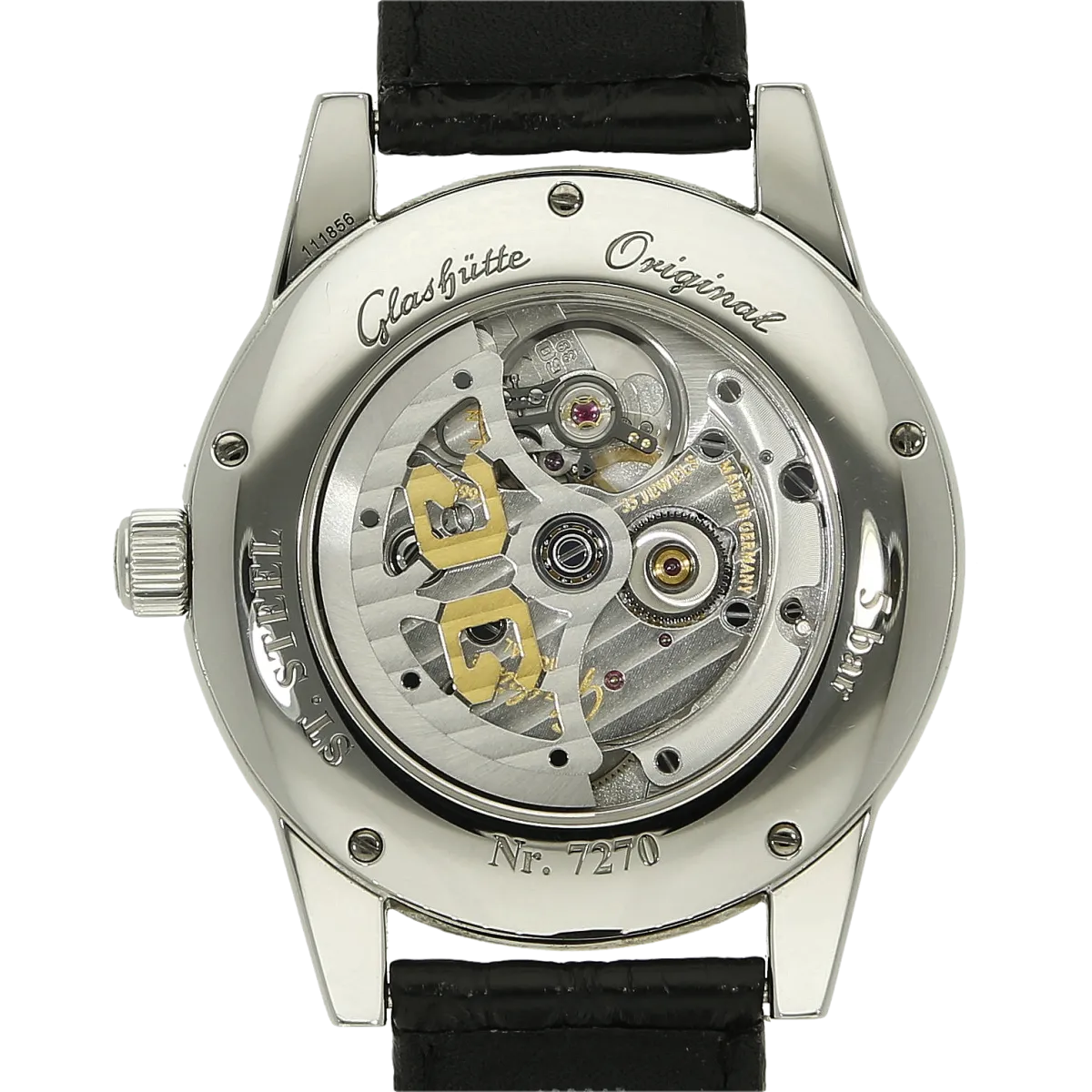 Glashuette Zeigerdatum case back