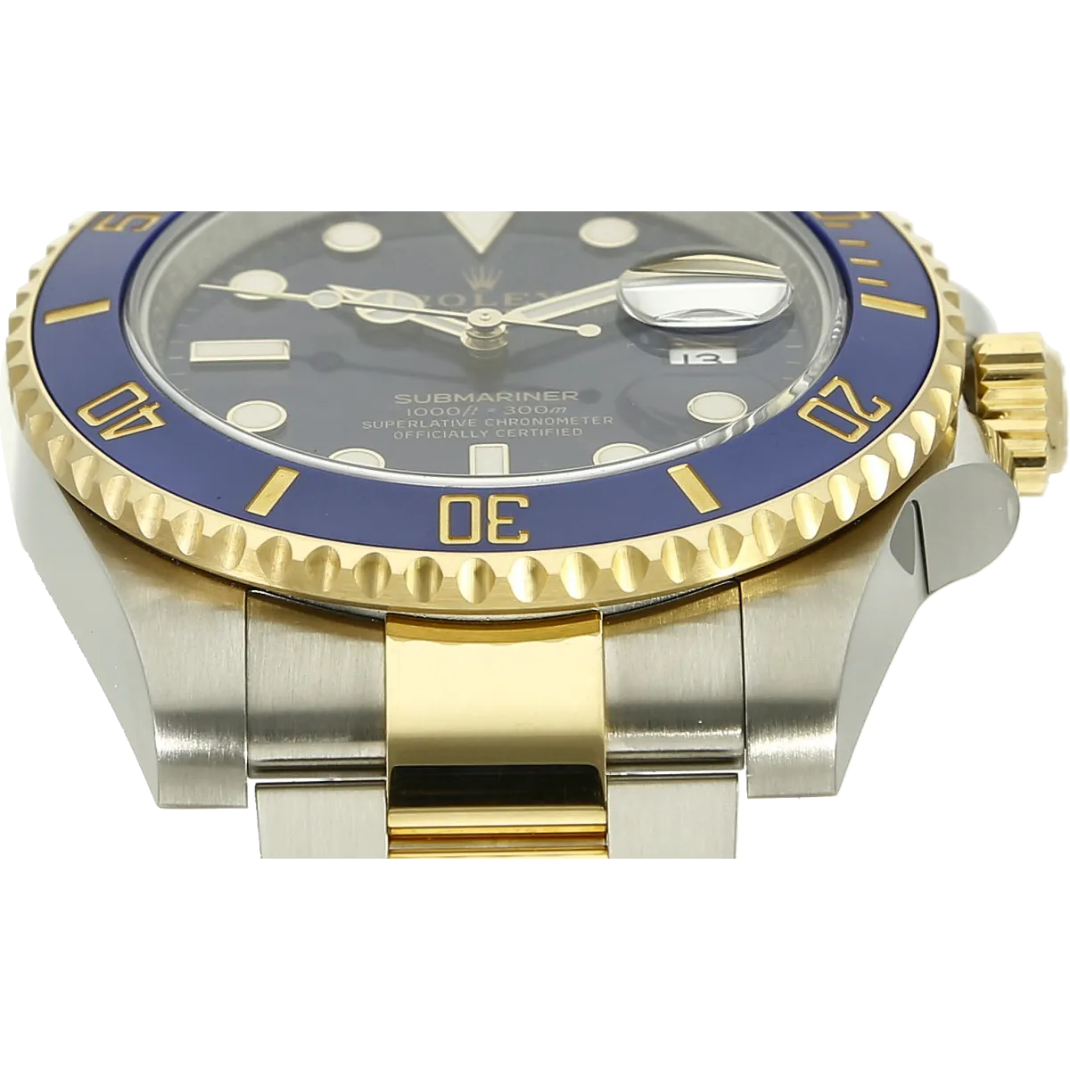 Rolex Submariner St Go blau 116613LB Bandanstoss 6 Uhr