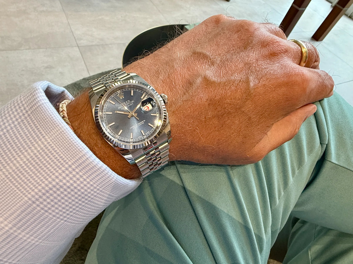 Rolex Datejust 36 116234 blue 2018 am Arm 2
