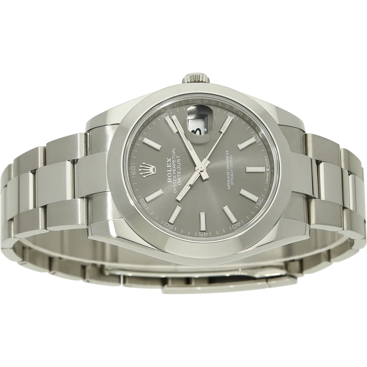 Rolex Datejust 41 126300 rodium liegend