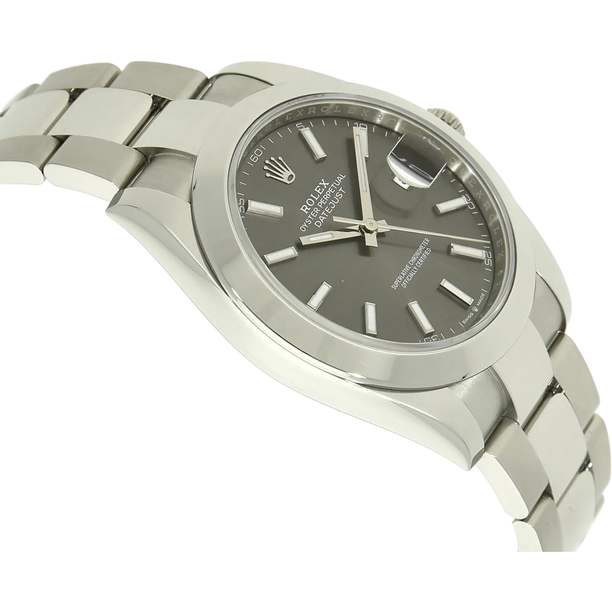 Rolex Datejust 41 126300 rodium Gehaeuse links