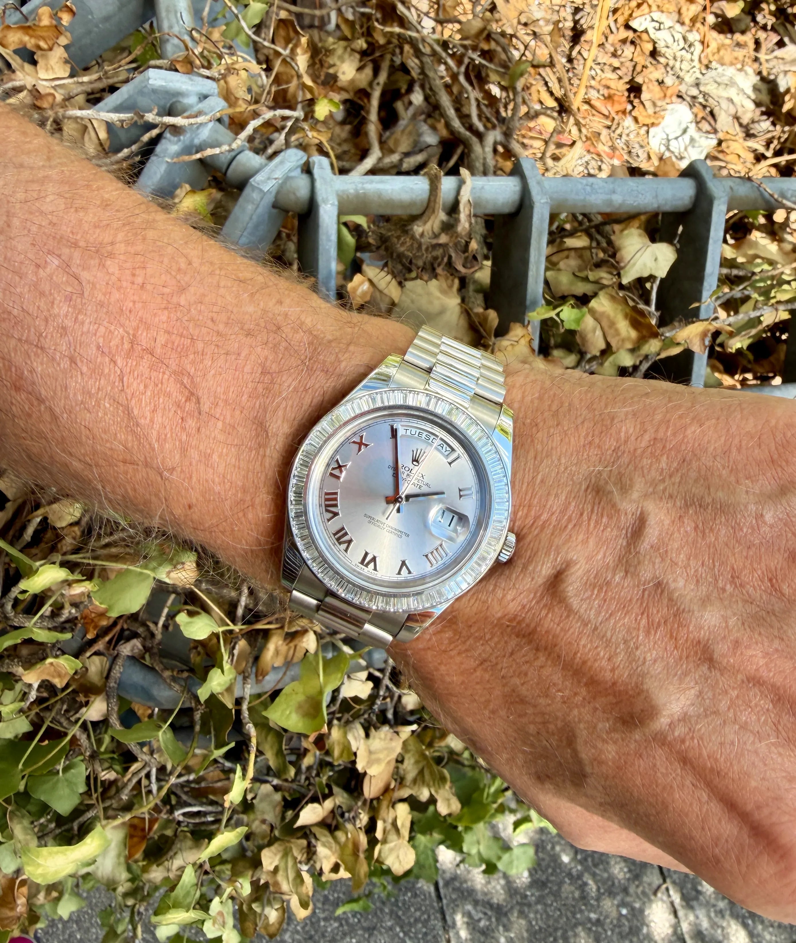 Rolex Day Date 2 orig. Baguette Dia am Arm 2