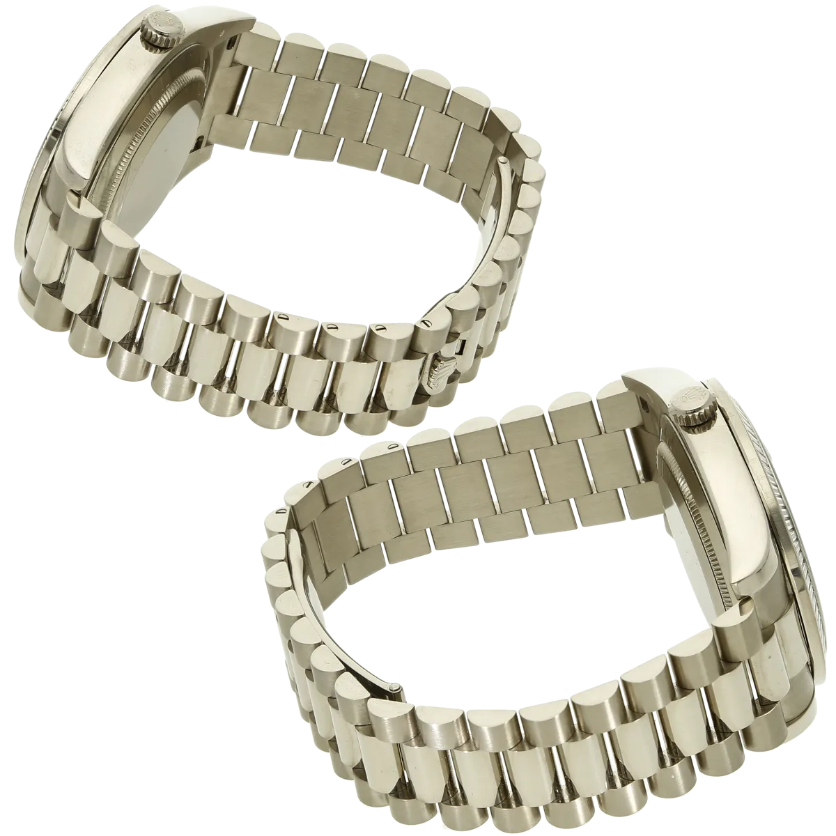 Rolex Day Date 2 orig. Baguette Dia Armband links rechts