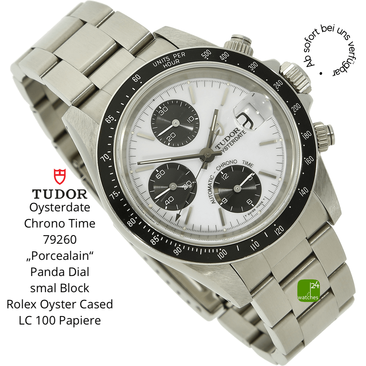 Tudor Oysterdate Panda Emaille halb liegend