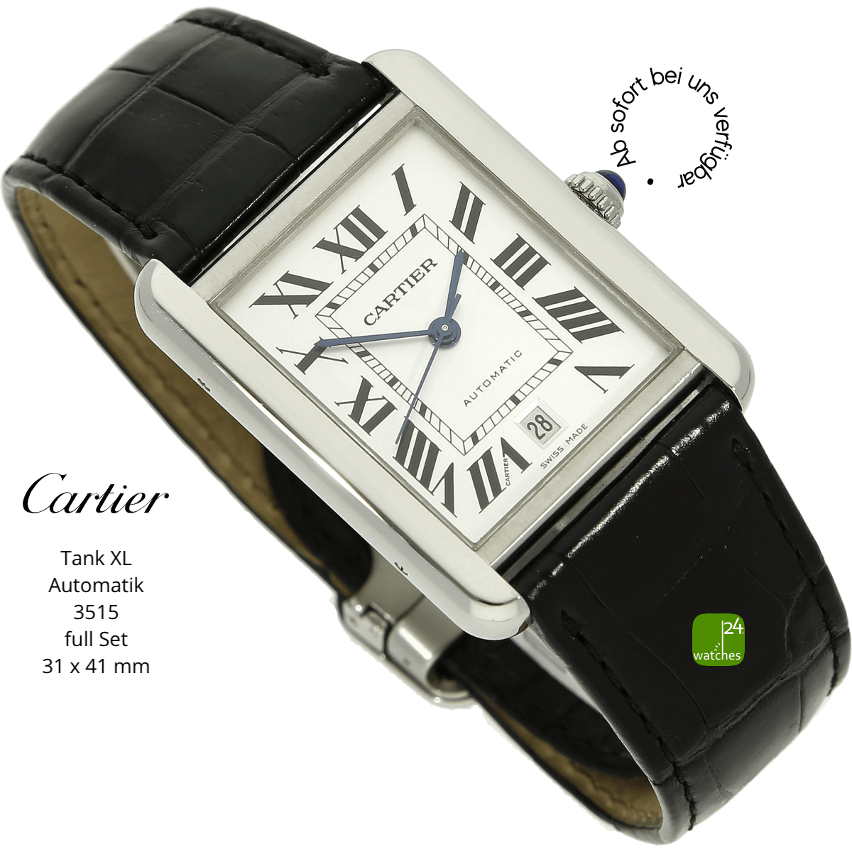 cartier Tank Solo 3515 XL halb liegend