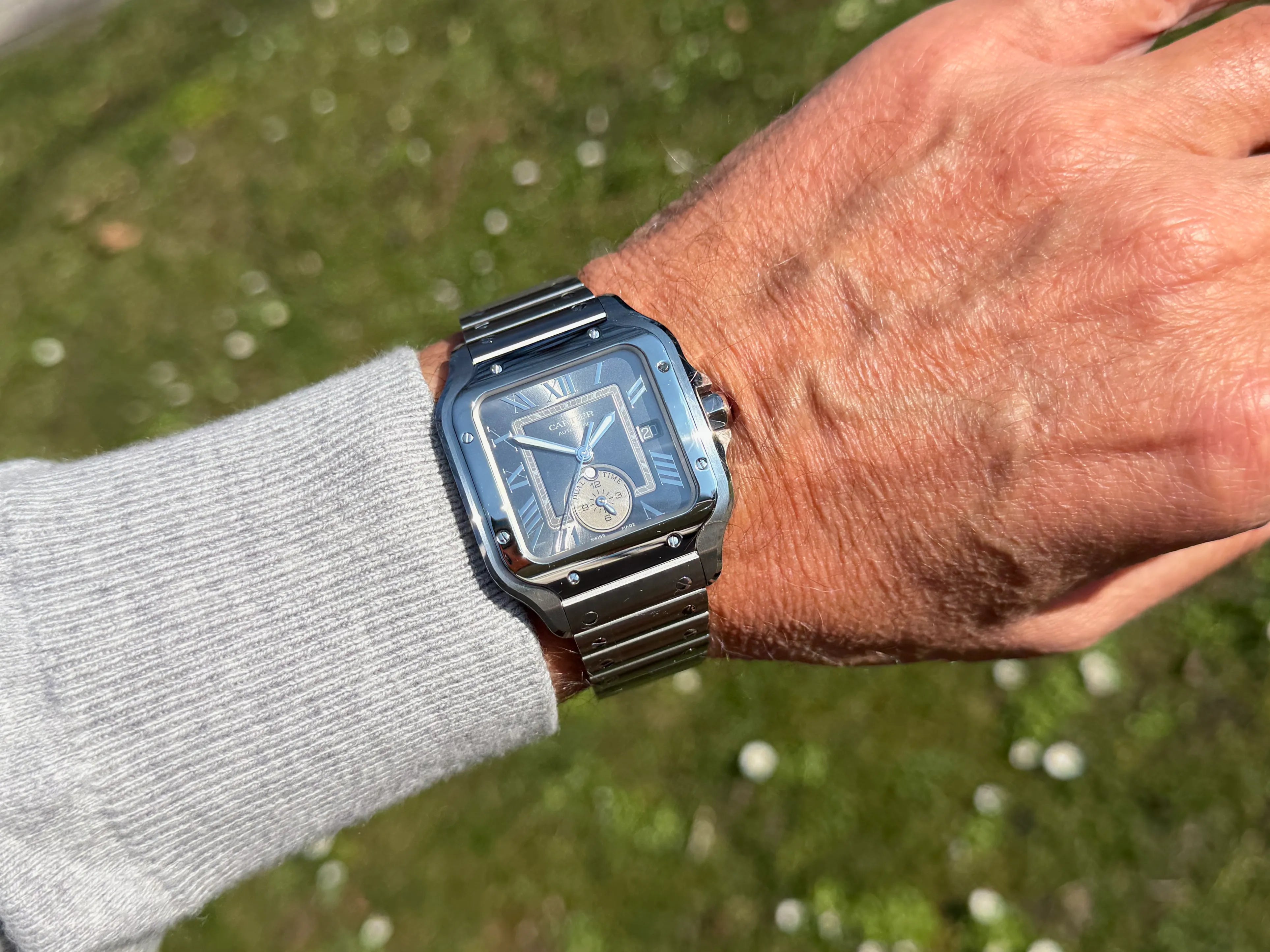 gebr. Cartier Santos Duo Time WSSA0076 am Arm