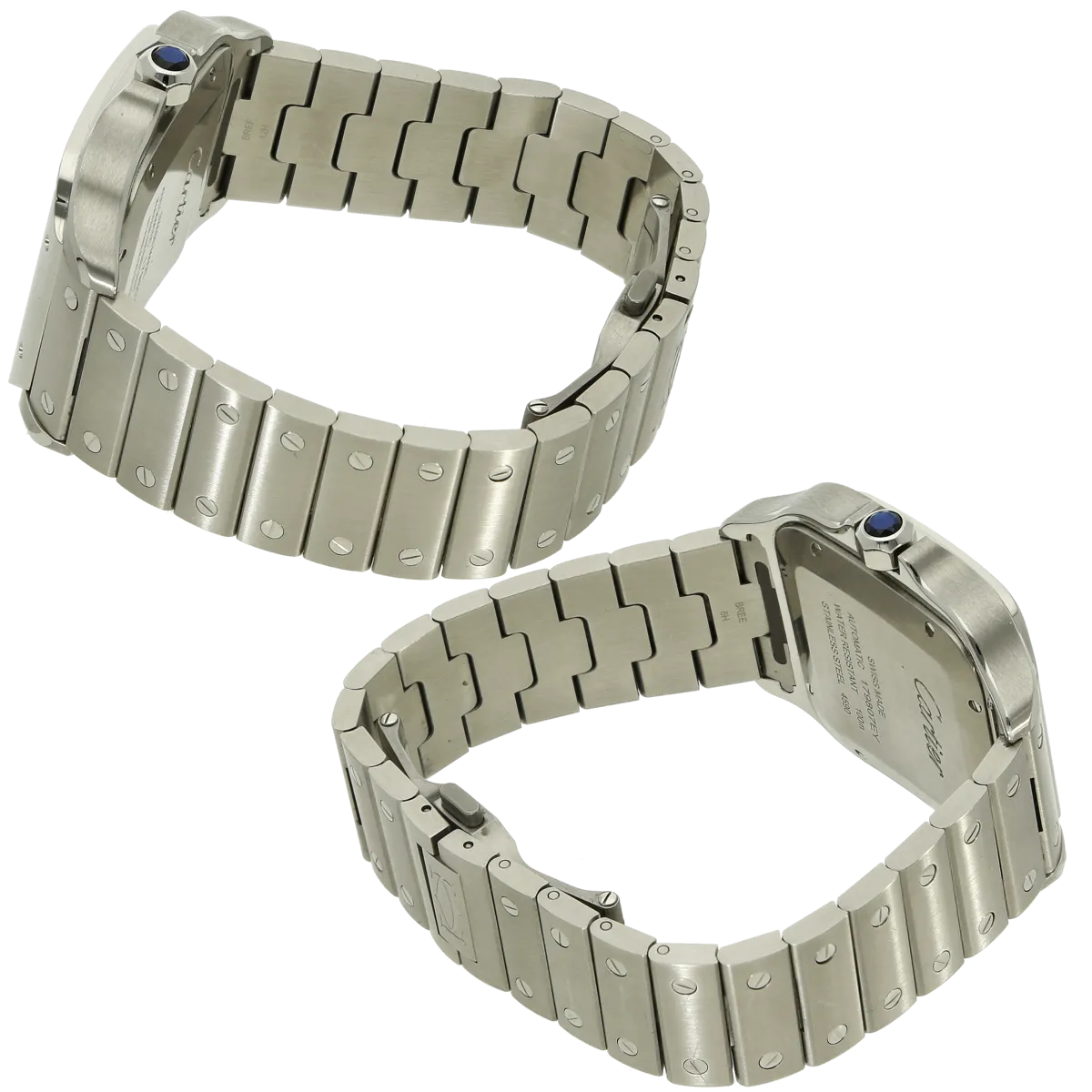gebr. Cartier Santos Duo Time WSSA0076 Armband links rechts