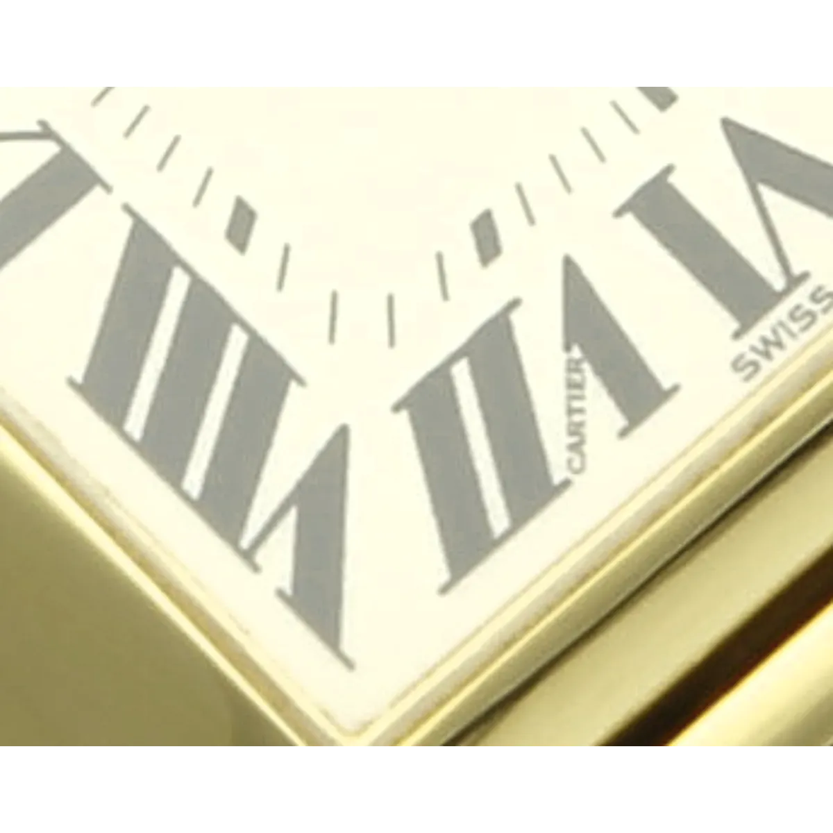 Cartier Tank Francais 1821 Gold detail Zifferblatt
