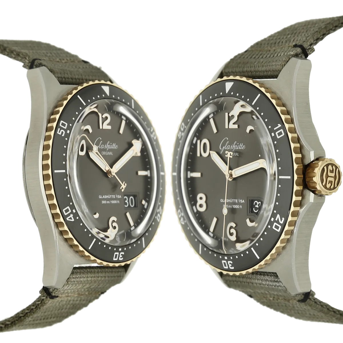 Glashütte Original Sea Q Grossdatum Stahl Rotgold