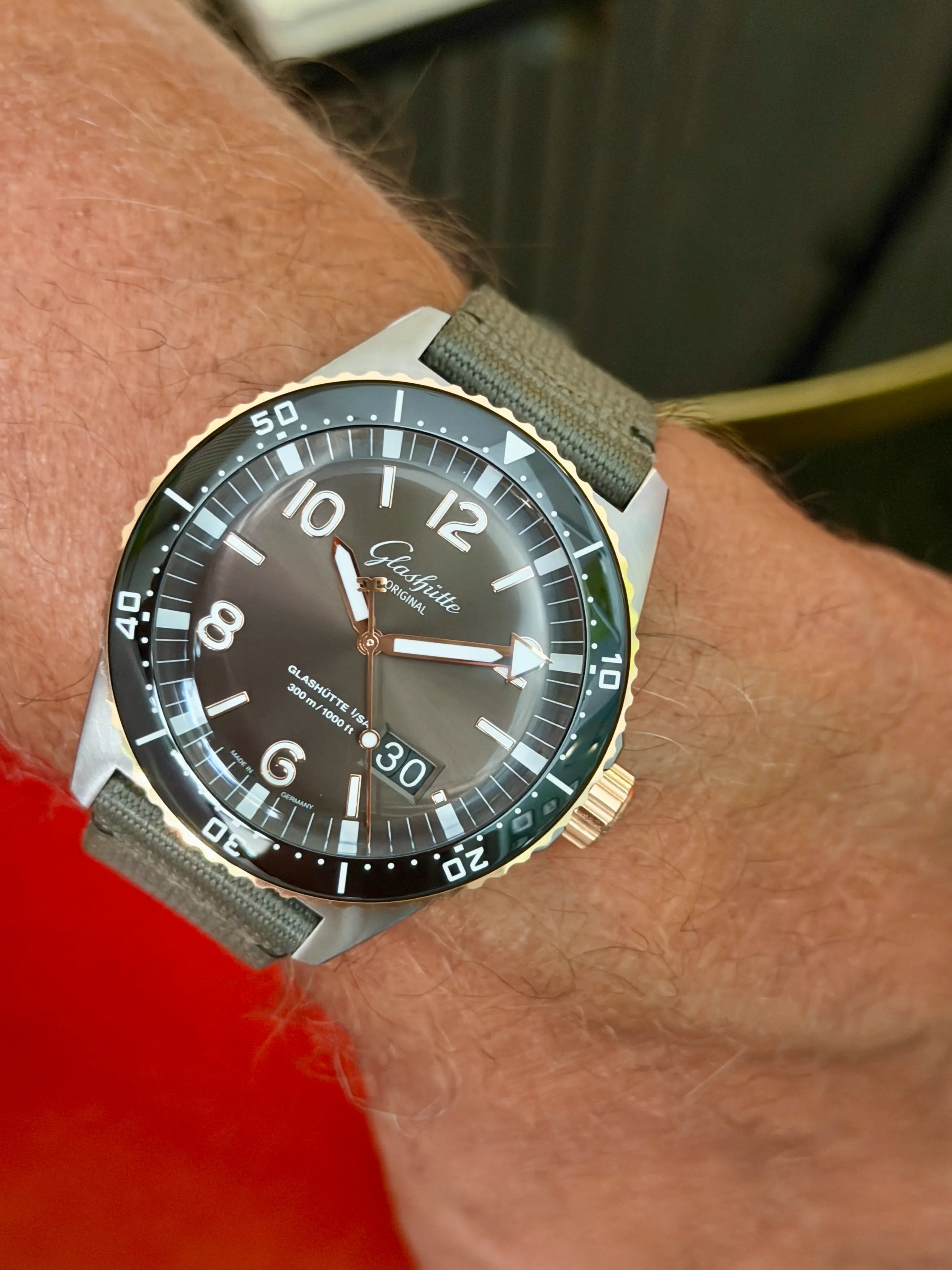 Glashütte Original Sea Q Grossdatum Stahl Rotgold