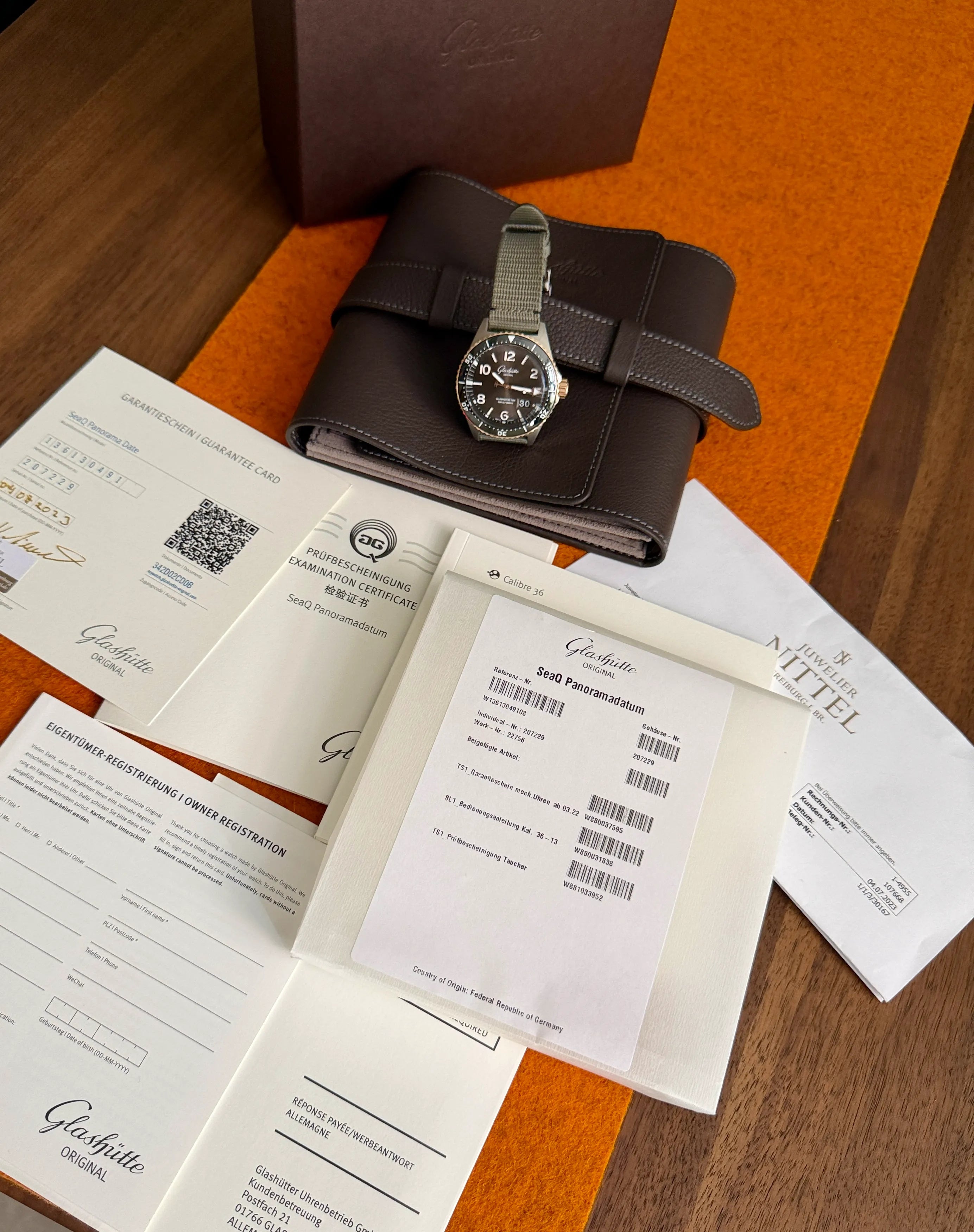 Glashütte Original Sea Q Grossdatum Stahl Rotgold