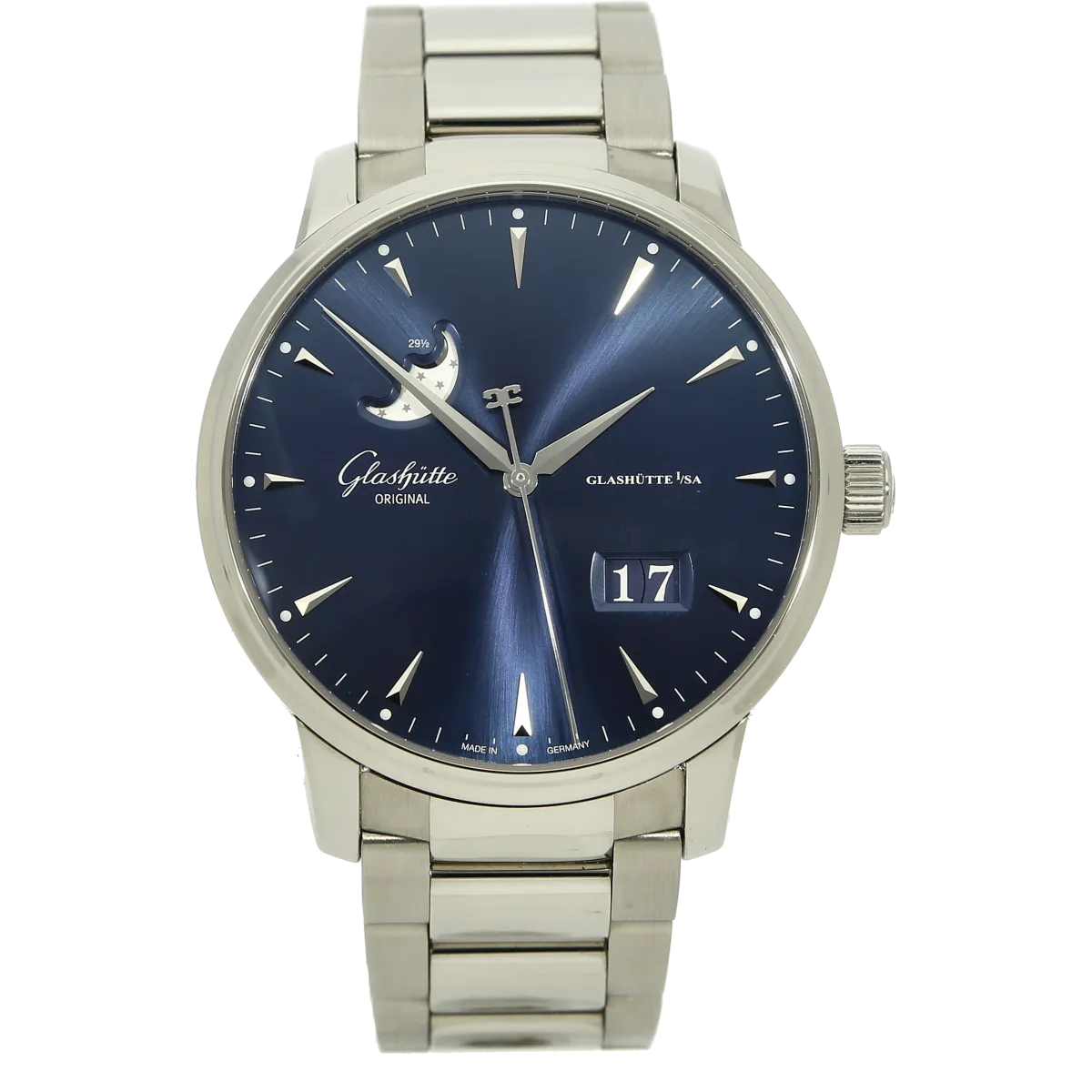 Glashuette Seantor Excellenz 42 blue stehend