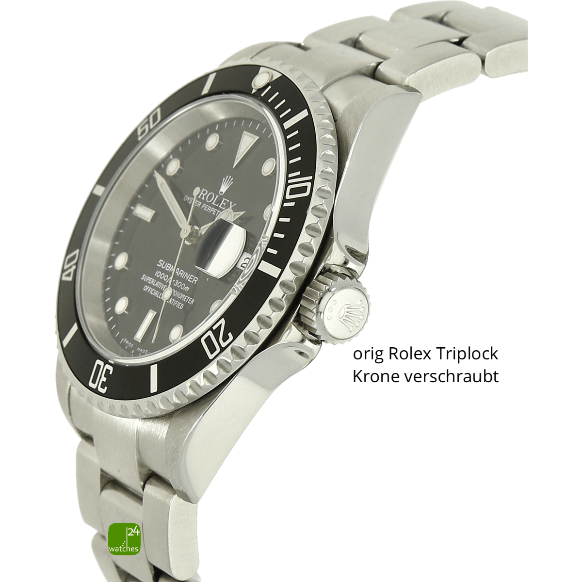 Rolex Submariner Datum Stahl Gehaeuse links