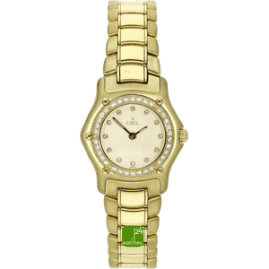 ebel damen uhr 1911 in vollgold mit brillanten stehend