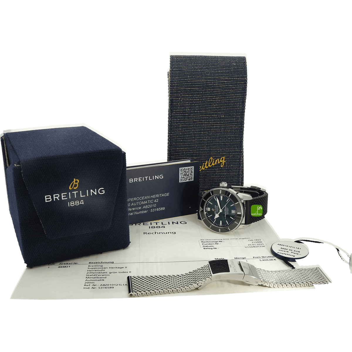 Breitling Superocean Heritage grün 42 mit Papieren