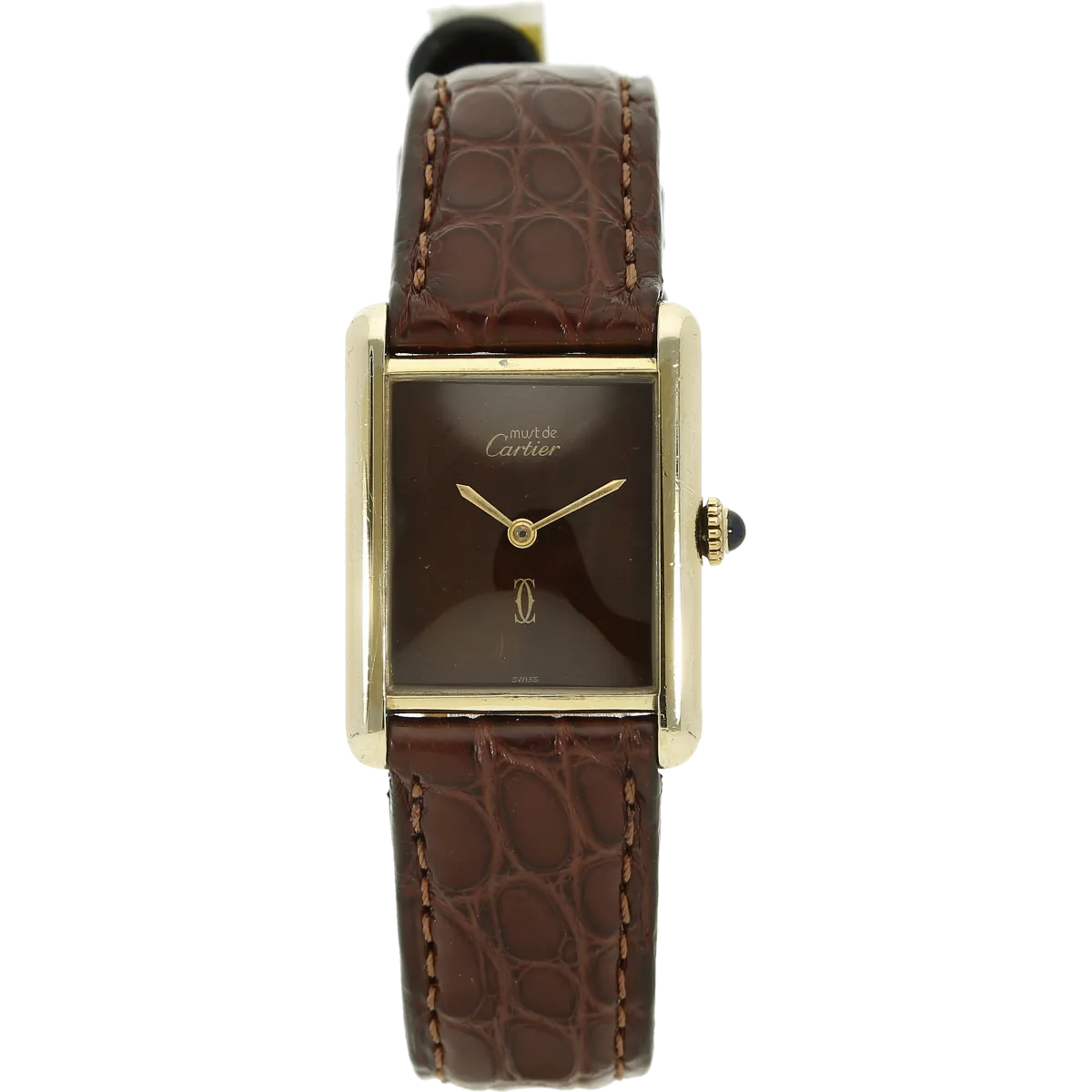 Cartier Tank must mech. braunrot stehend