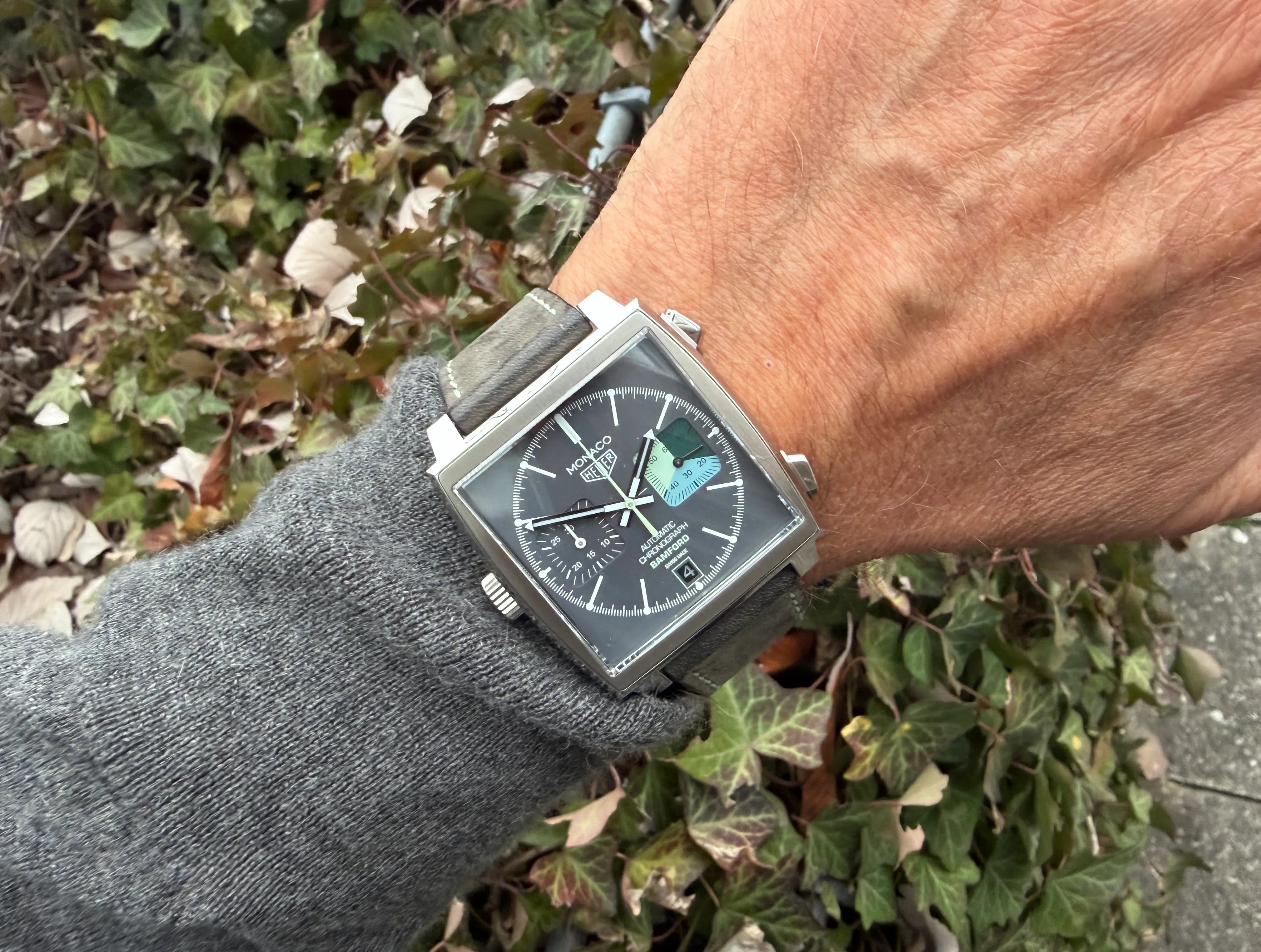 Heuer Monaco Bamford am Arm