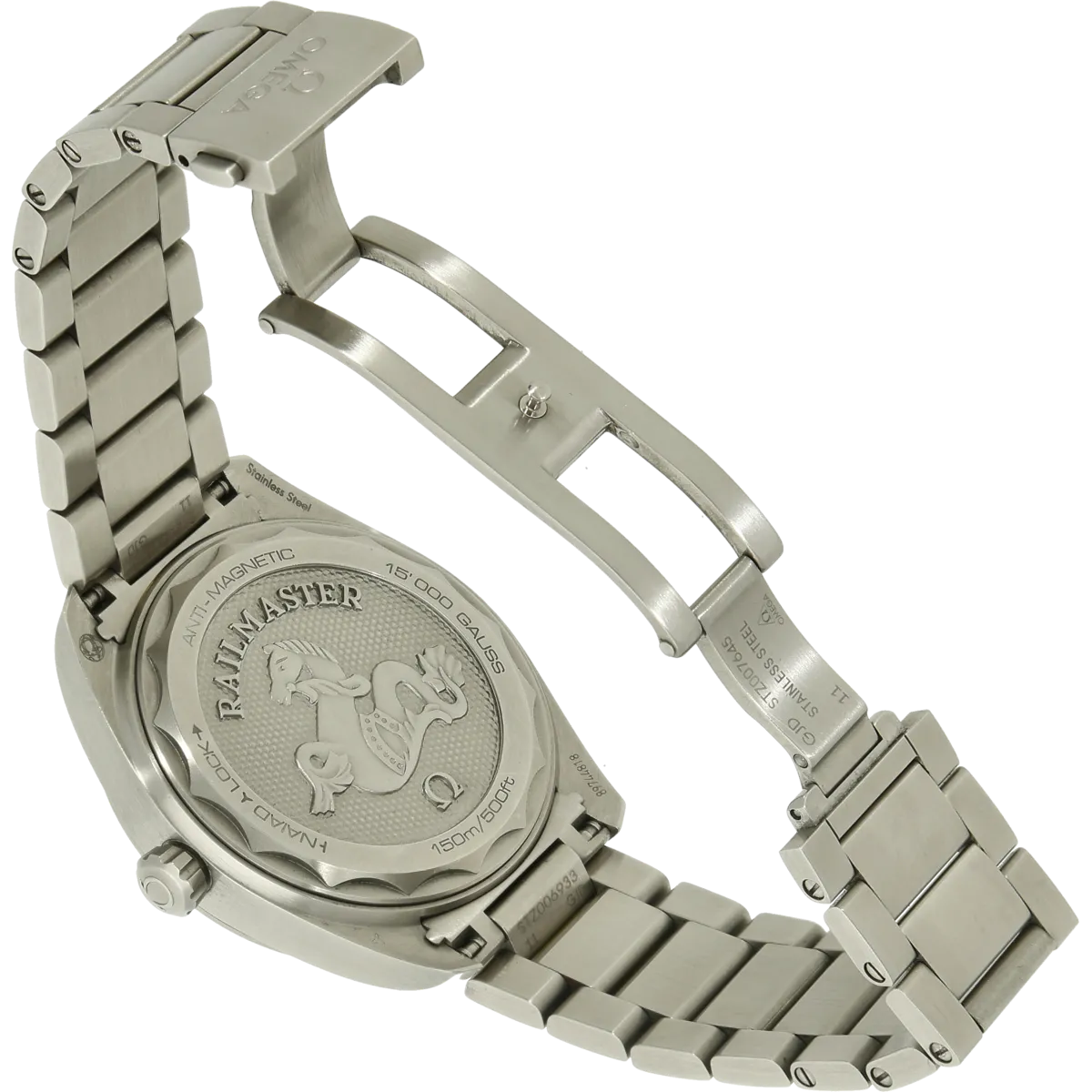 Omega Railmaster 40 Jeans Schliesse offen