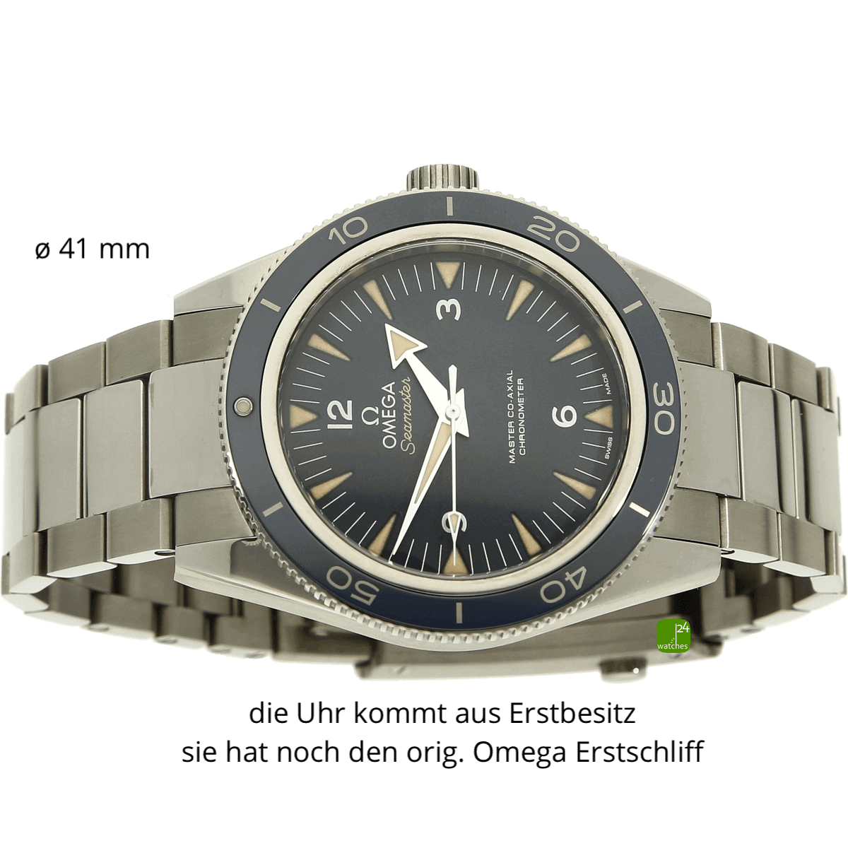 Omega Seamster 300 Titan blau liegend