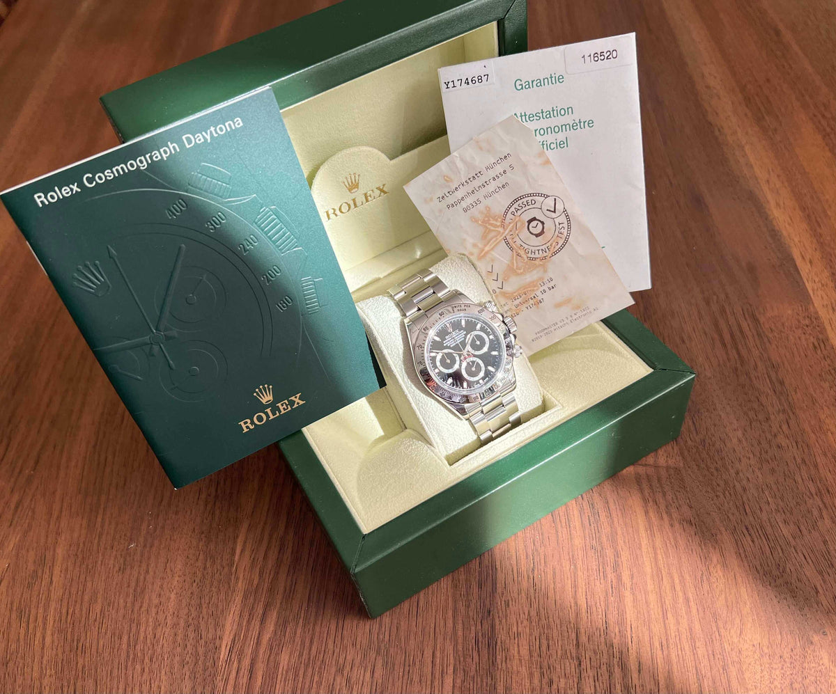 Rolex Daytona 116520 schwarz mit Papieren