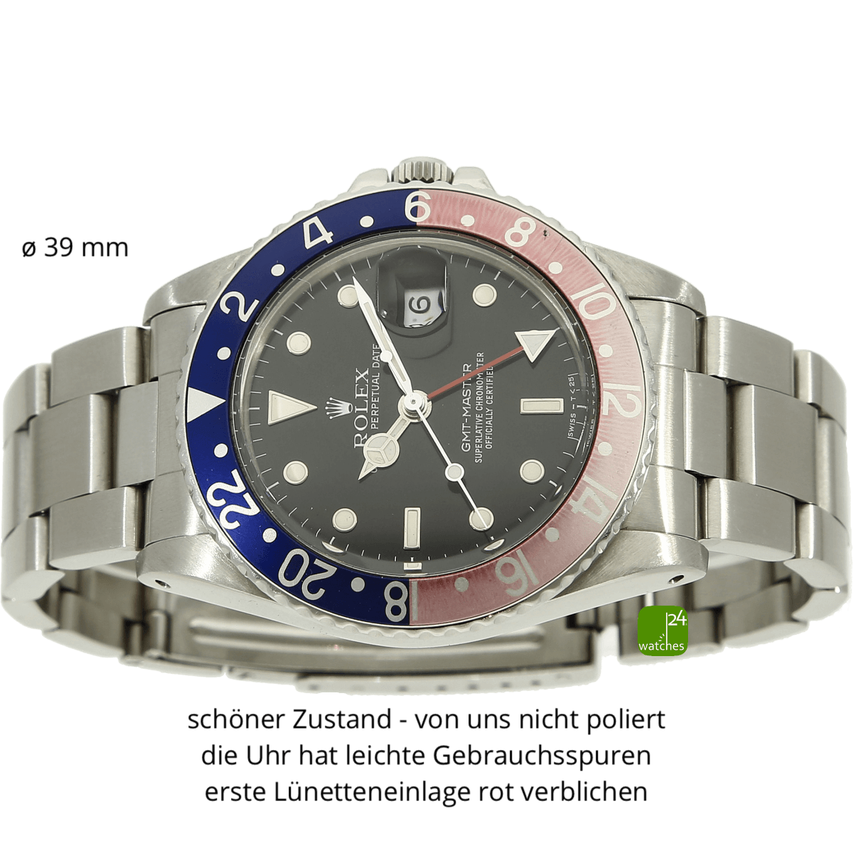 Rolex GMT 16750 Pepsi liegend