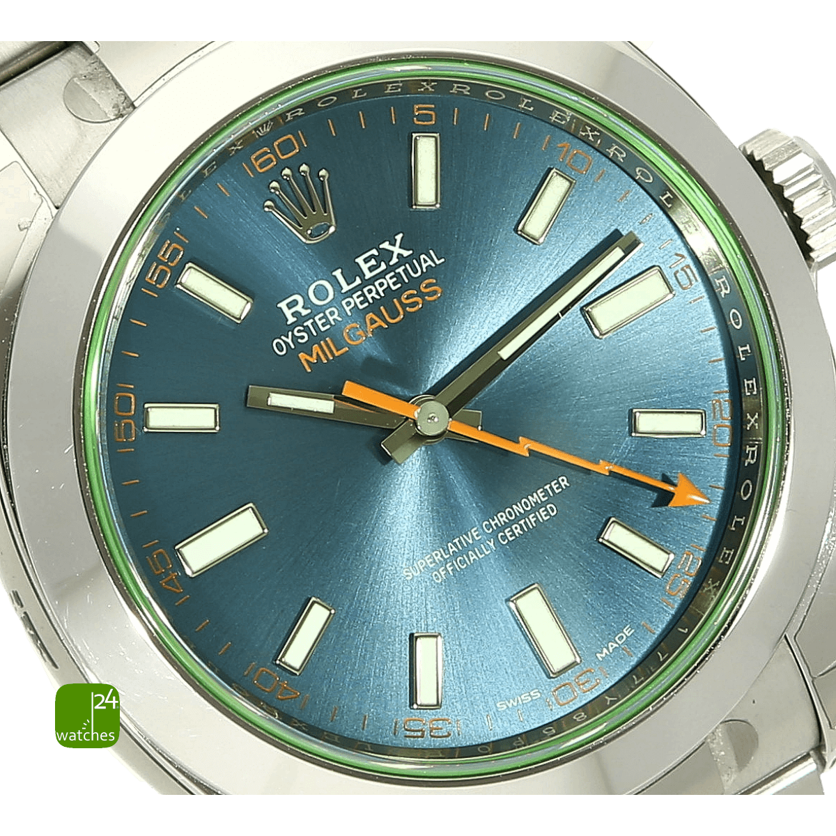 Rolex Milgauss blau Zifferblatt