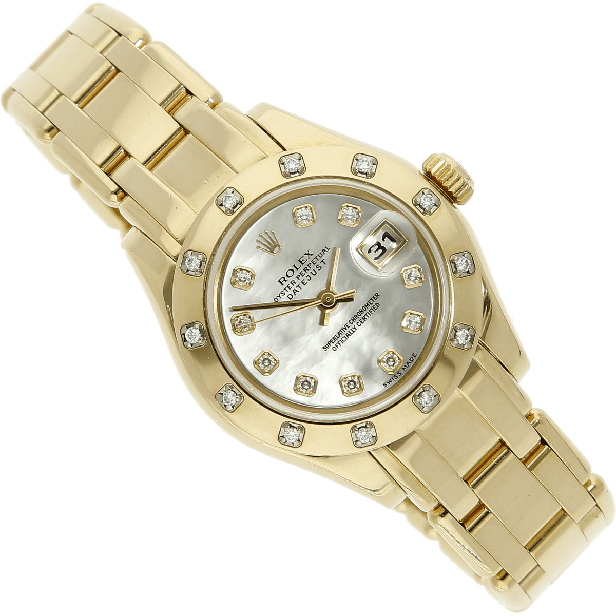Rolex Pearlmaster 80318 MOP halb liegend