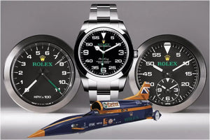 Wie das Design der Rolex Air King entstanden ist aus dem Cockpit des Überschall Autos Bloodhound.