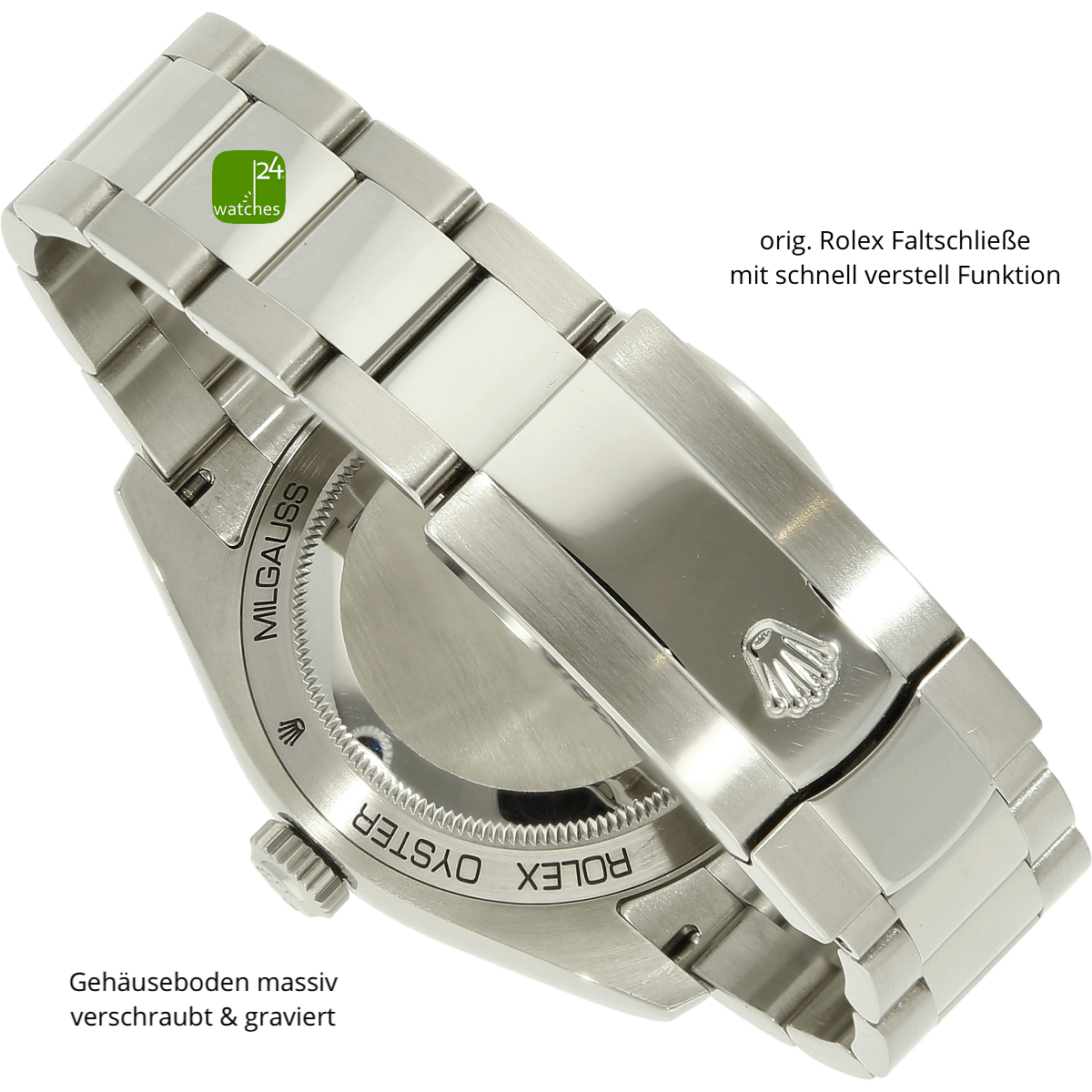 Rolex Milgauss Armband und Schliesse in einem sehr guten Zustand