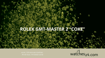Bubbles im Hintergrund mit Headline Rolex GMT Master 2 Coke