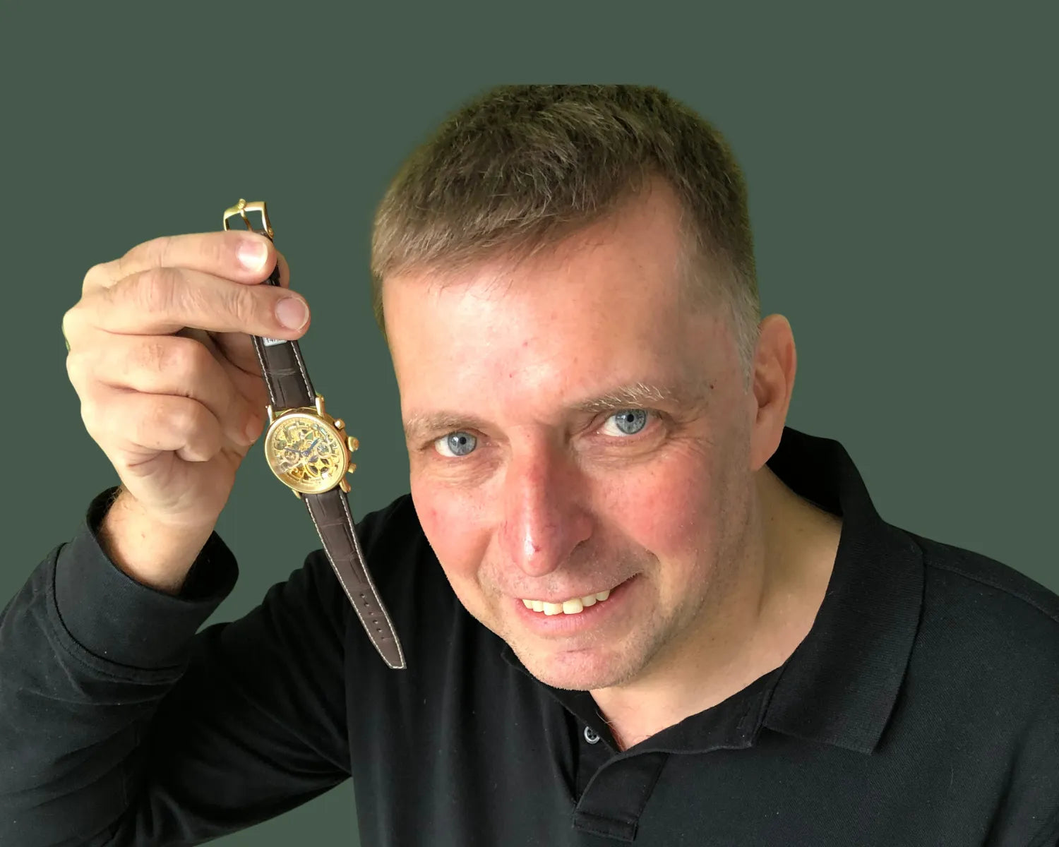 Andreas Hildebrand mit seiner ersten Uhr