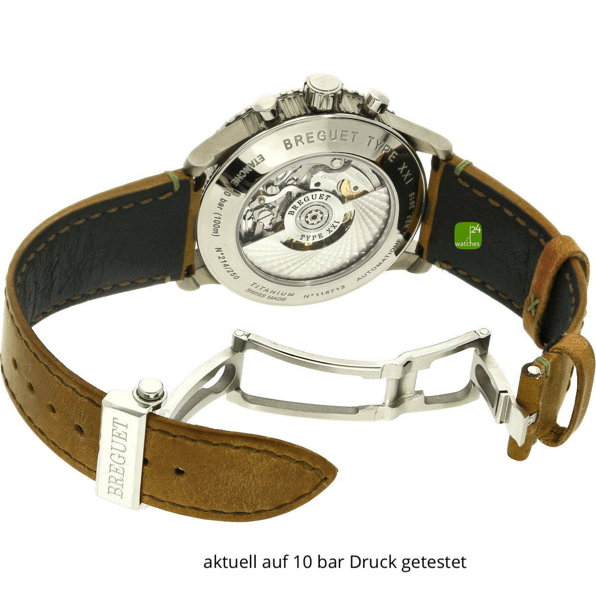 Breguet Typ XXI lim gruen 3815TI Schliesse offen 