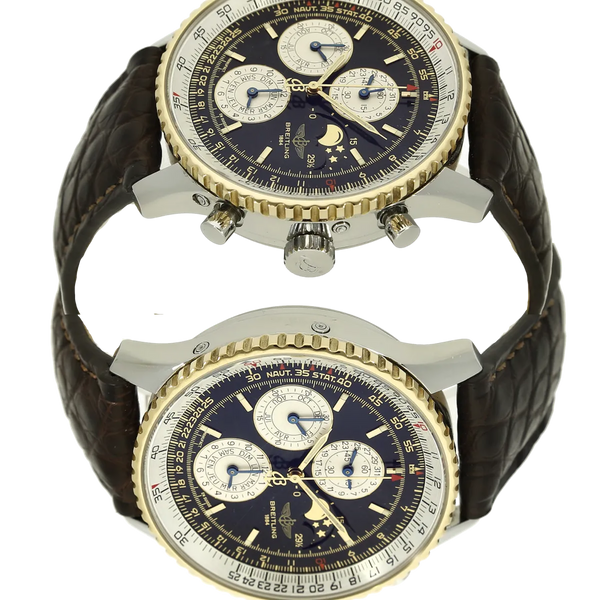 Breitling Navitimer Jahreskalender Gehaeuse links rechts 