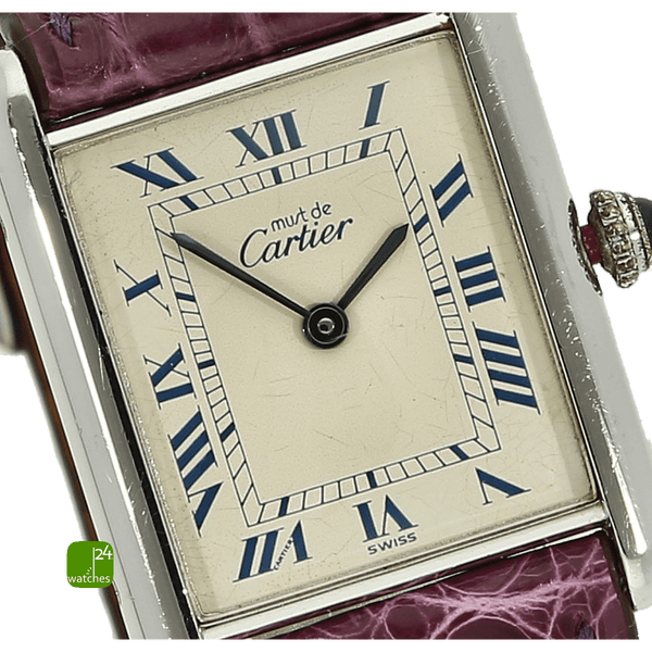 Cartier Tank must gebraucht silber 23x30 mm Zifferblatt