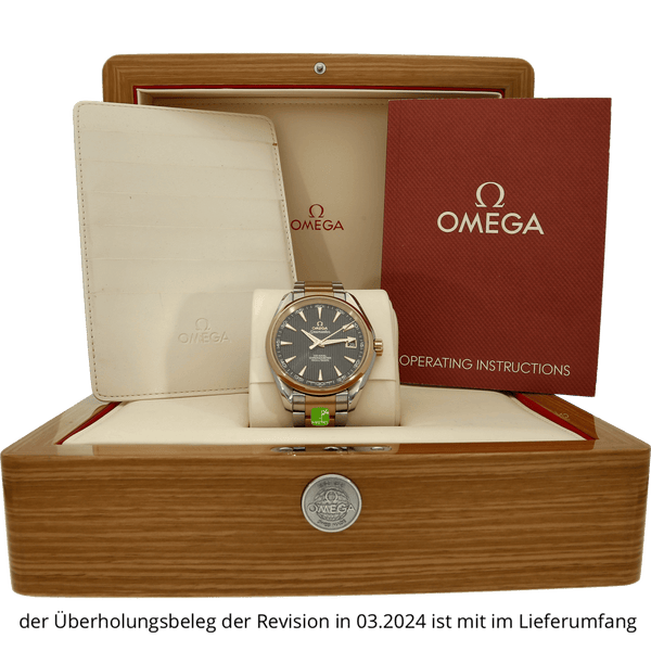 Omega  Aqua Terra 41,5 Stahl Rose in der Box