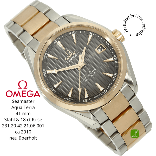 Omega  Aqua Terra 41,5 Stahl Rose halb liegend