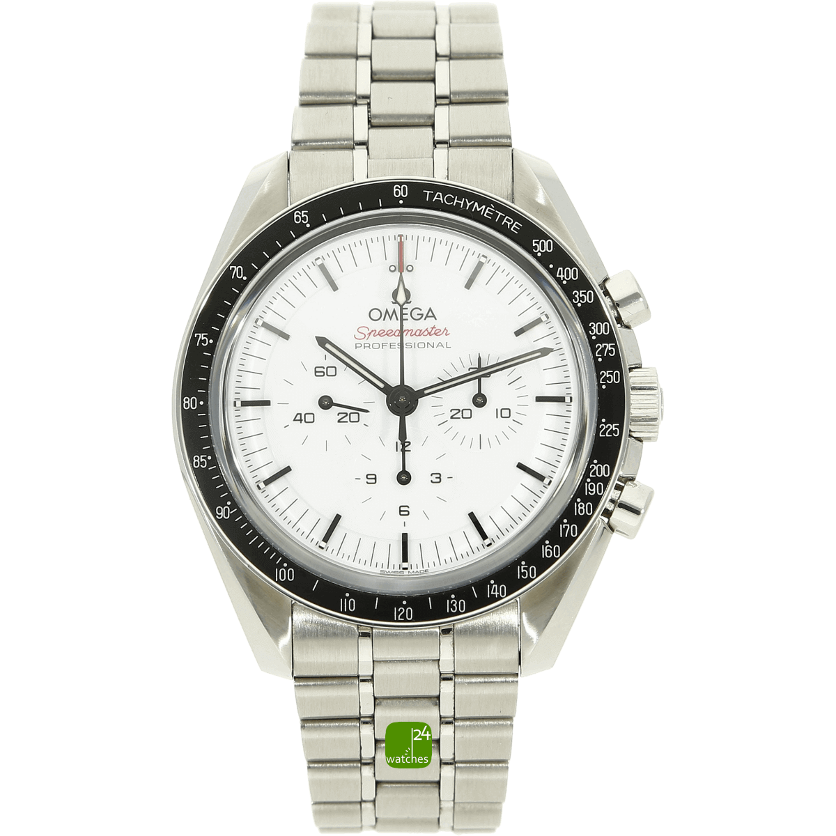Omega Speedmaster white stehend