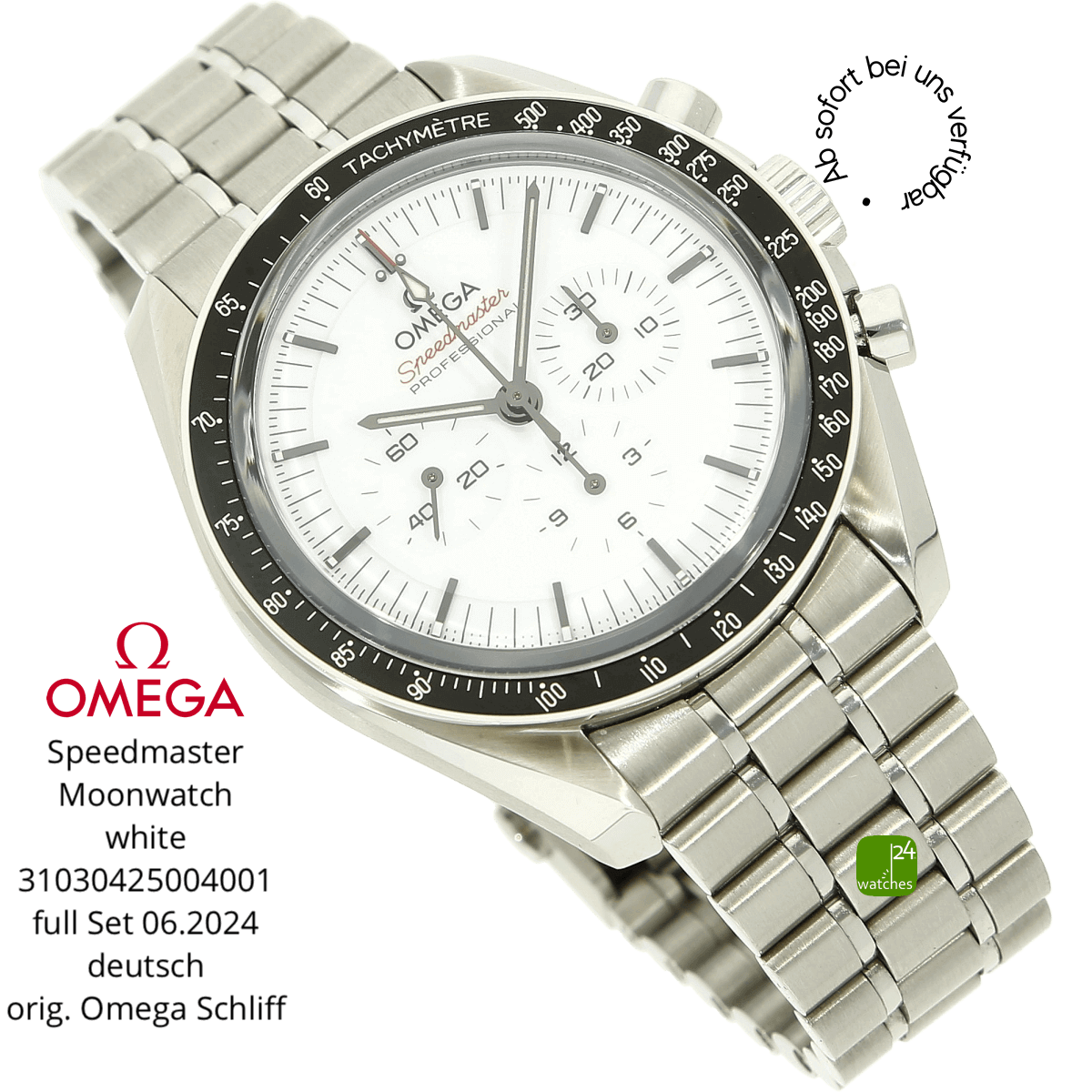 Omega Speedmaster white halb liegend