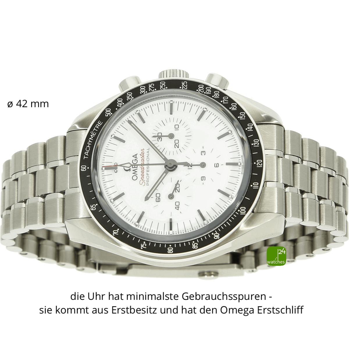 Omega Speedmaster white liegend