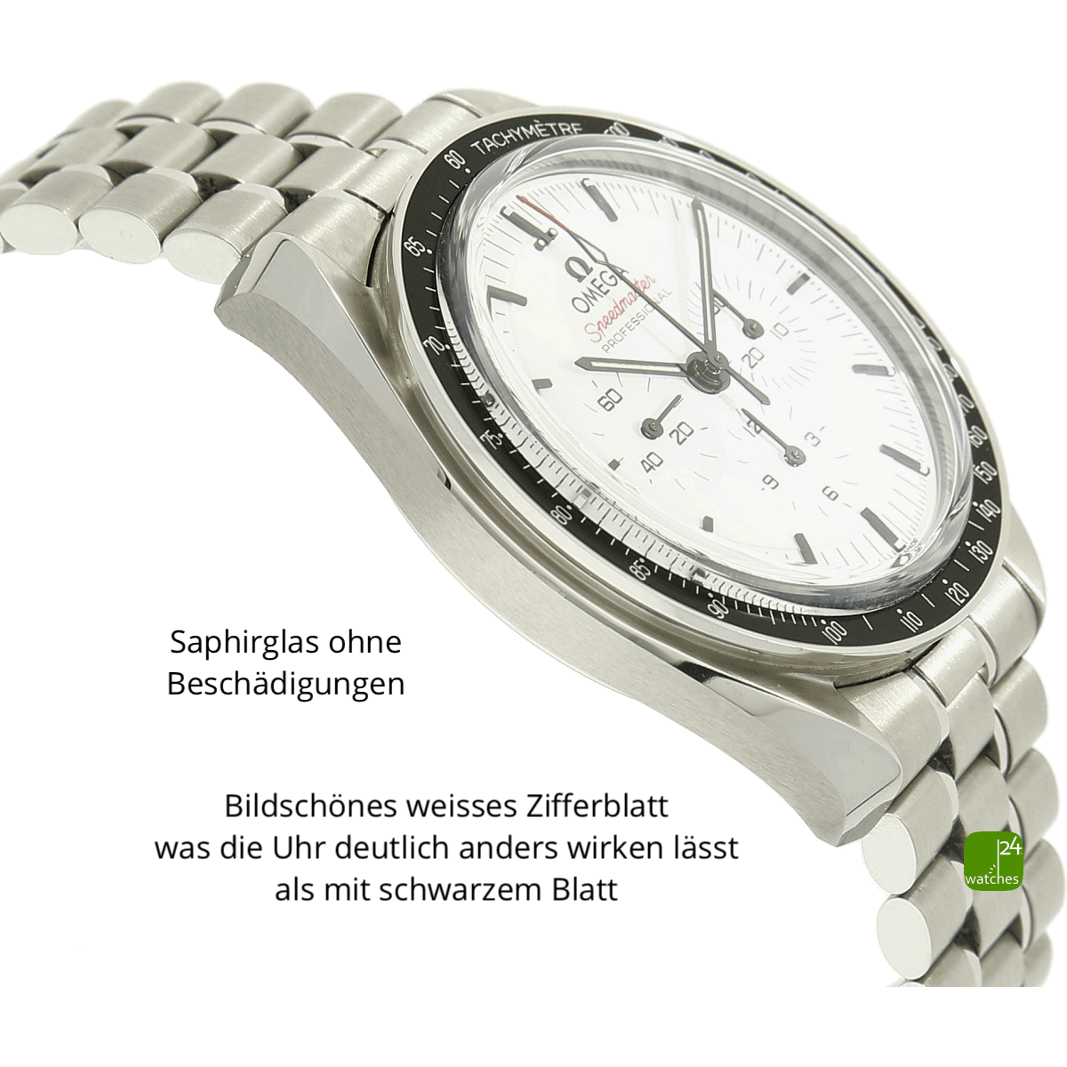 Omega Speedmaster white Gehaeuse links