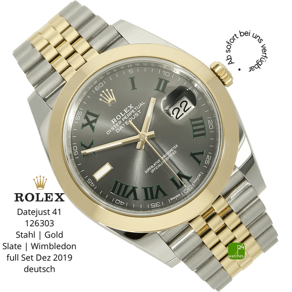 RolexDatejust gebraucht 41 stahl gold jubilee halb liegend