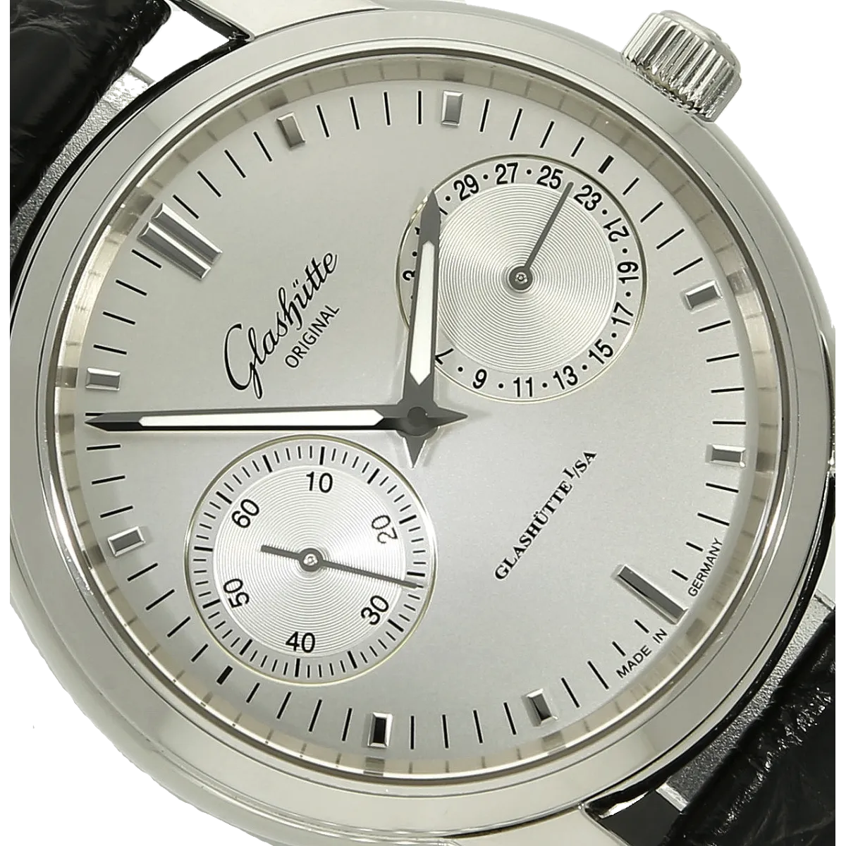 Glashuette Zeigerdatum dial
