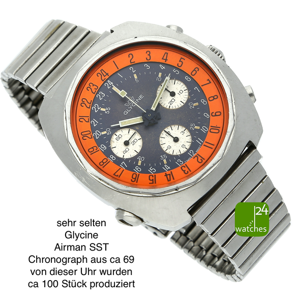 Glycine Airman Chronograph gebraucht halb liegend