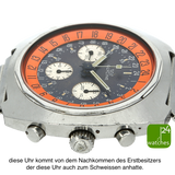 Glycine Airman Chronograph gebraucht von der 3 Uhr Flankenseite
