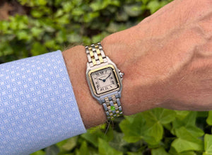 Cartier Lady Panthere Stahl Gold am Arm 