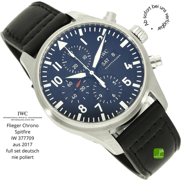 IWC Pilot Chronograph Spitfire full set 2017 IW377709 watches24