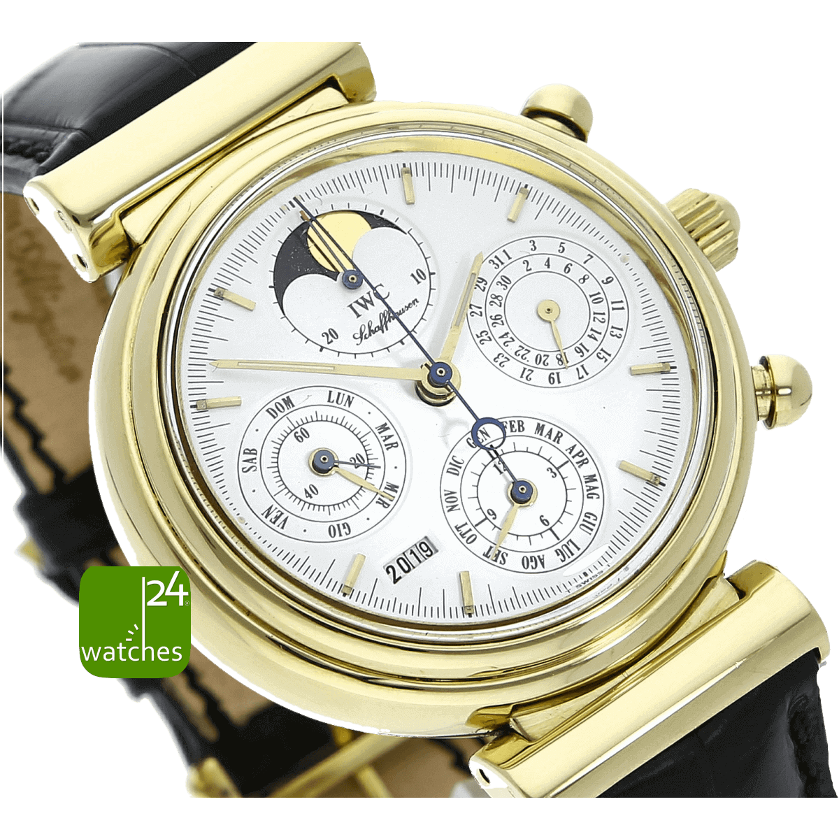 iwc-da-vinci-weisses-zifferblatt-goldenes-gehäuse-nahaufnahme