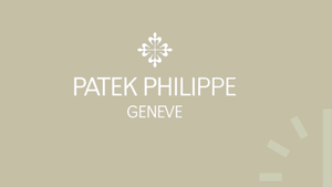 patek-philippe-logo-vor-braunem-hintergrund-mit-minuten-in-der-unteren-rechten-ecke